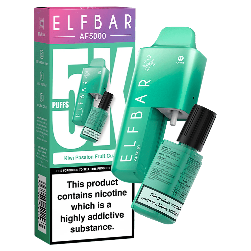 Elf Bar AF5000 Disposable Vape Kit Kiwi Passionfruit Guava - EUK