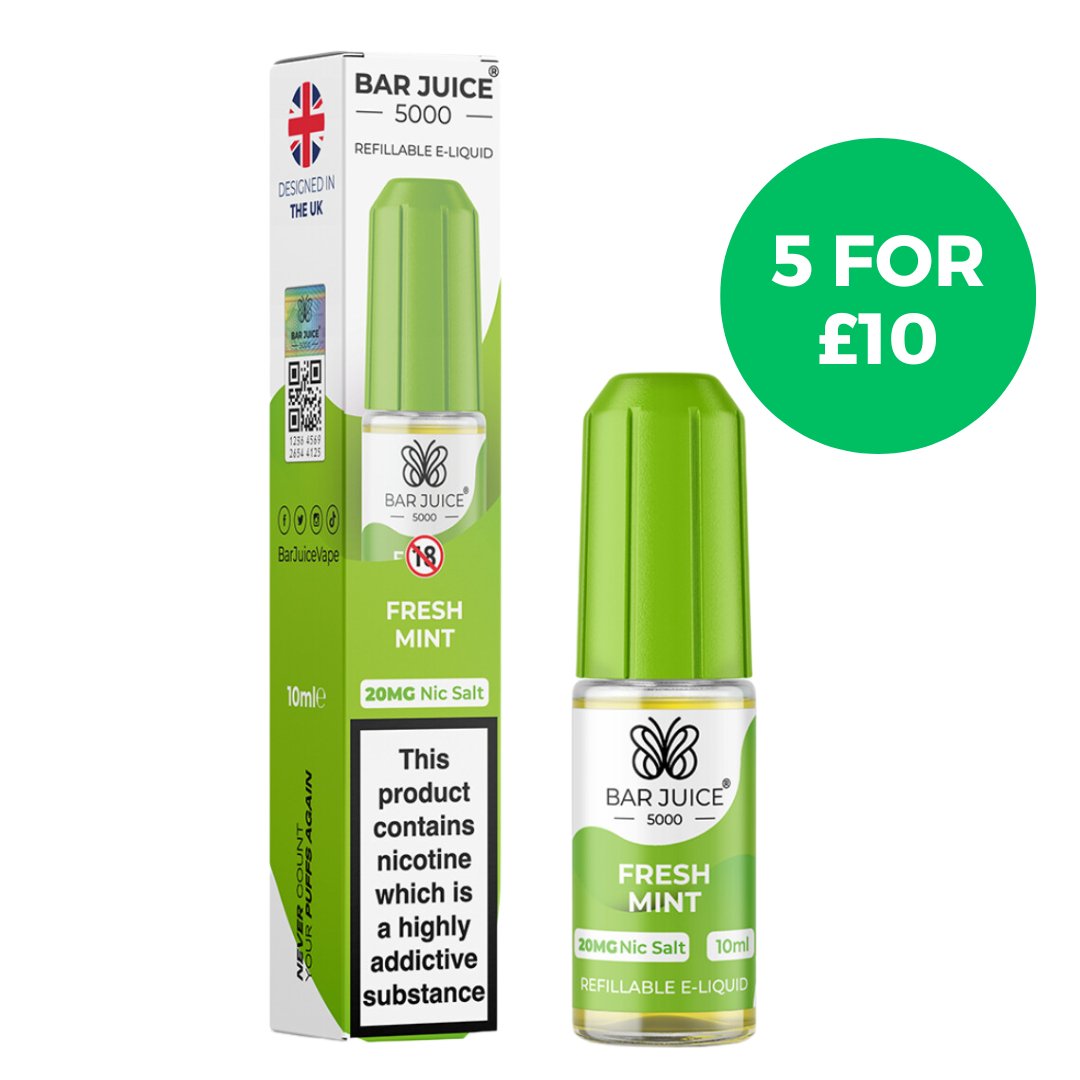 Fresh Mint Nic Salt E-Liquid by Bar Juice 5000