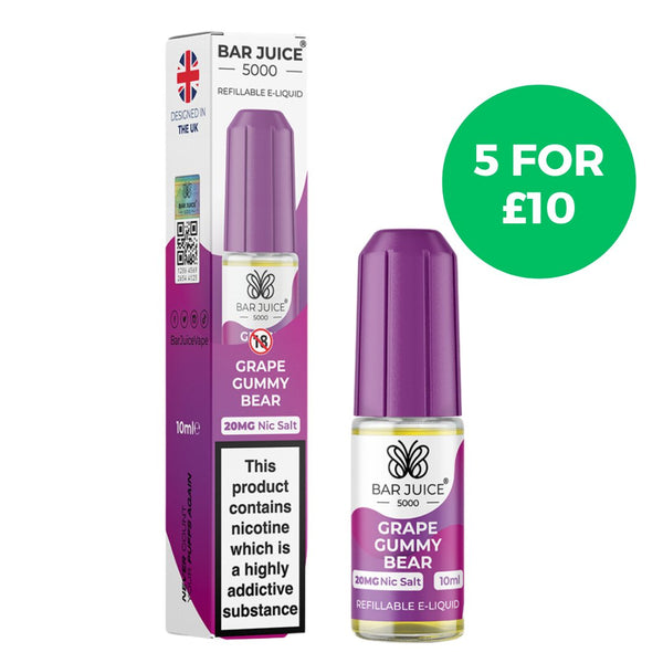Grape Gummy Bear Nic Salt E-Liquid by Bar Juice 5000
