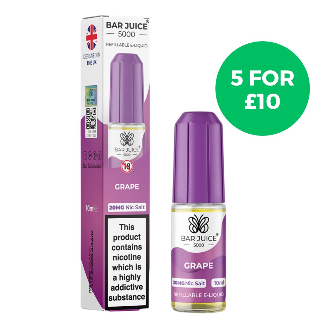 Grape Nic Salt E - Liquid by Bar Juice 5000 - EUK