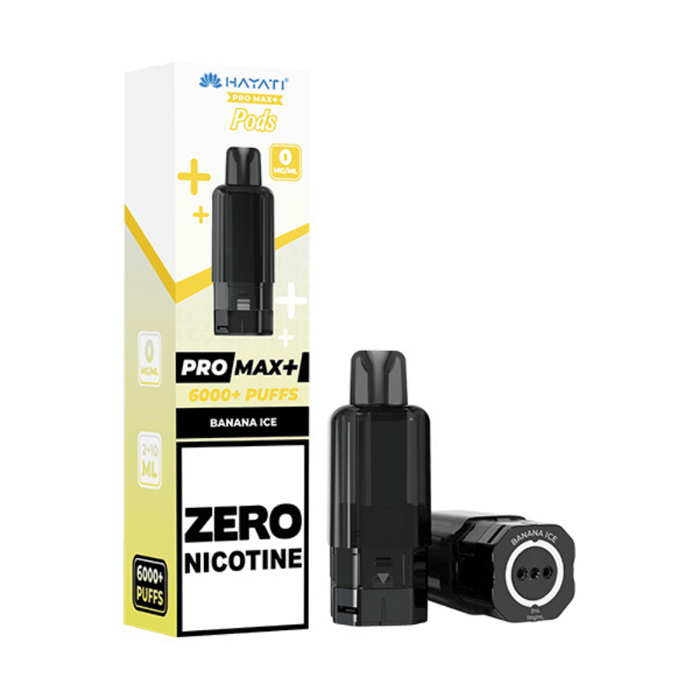 Hayati Pro Max Plus 6000 Prefilled Pod Zero Nicotine Banana Ice - EUK