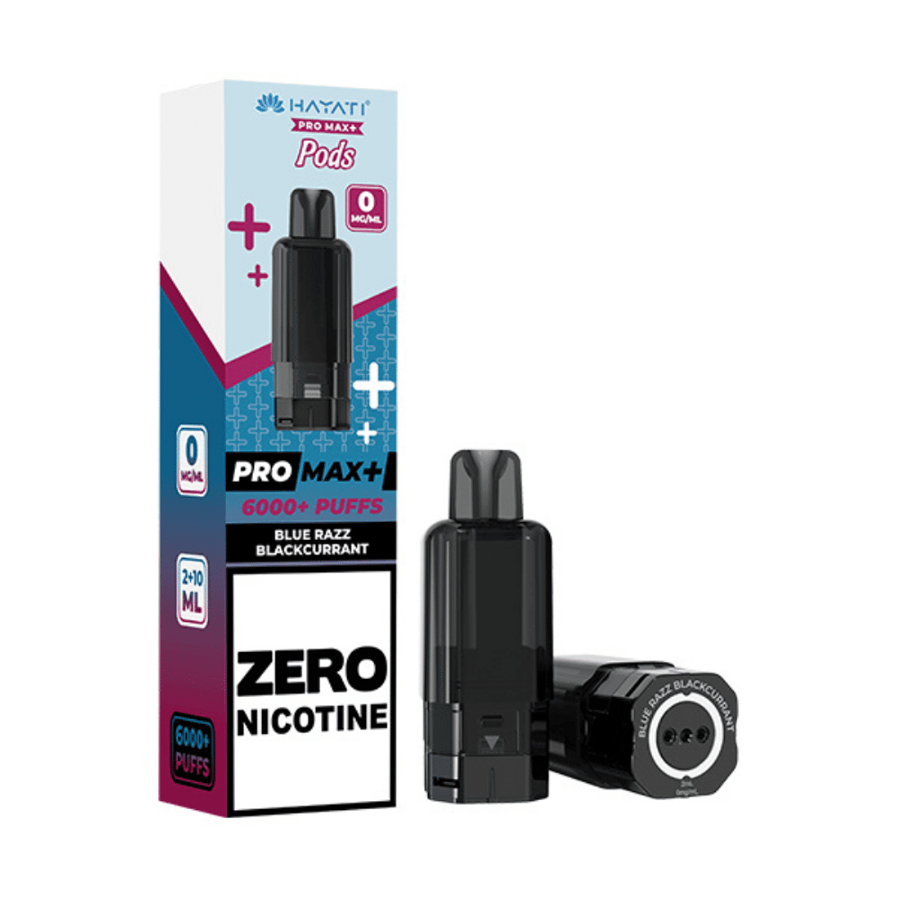 Hayati Pro Max Plus 6000 Prefilled Pod Zero Nicotine Blue Razz Blackcurrant - EUK