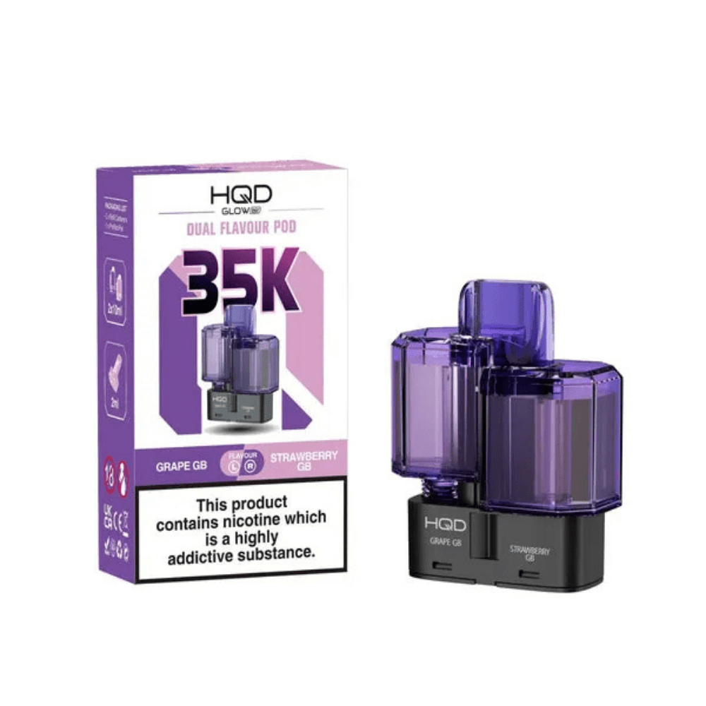 HQD Glow Air 35K Prefilled Pod Grape GB / Strawberry GB - EUK