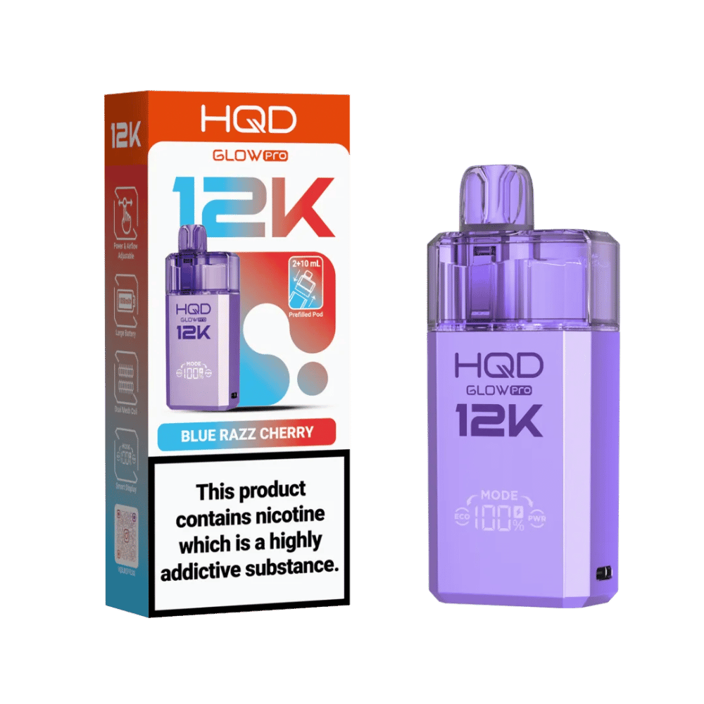 HQD Glow Pro 12K Prefilled Pod Kit Blue Razz Cherry - EUK