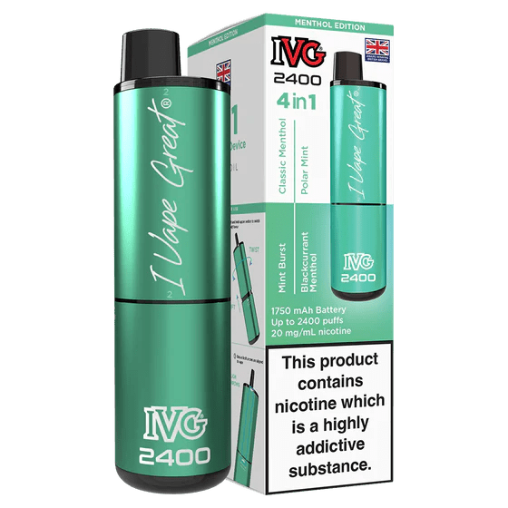 IVG 2400 Rechargeable Vape Menthol Edition