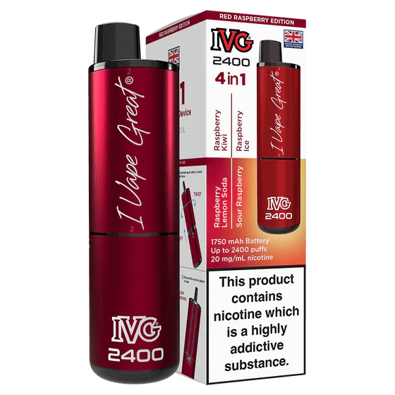IVG 2400 Rechargeable Vape Red Raspberry Edition