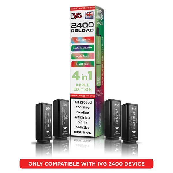 IVG 2400 Reload Apple Edition Prefilled Vape Pods 4 Pack