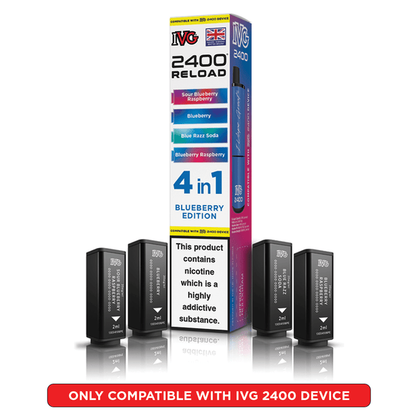 IVG 2400 Reload Blueberry Edition Prefilled Vape Pods 4 Pack
