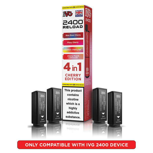IVG 2400 Reload Cherry Edition Prefilled Vape Pods 4 Pack