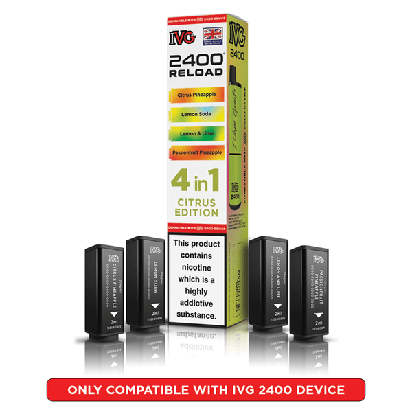 IVG 2400 Reload Citrus Edition Prefilled Vape Pods 4 Pack