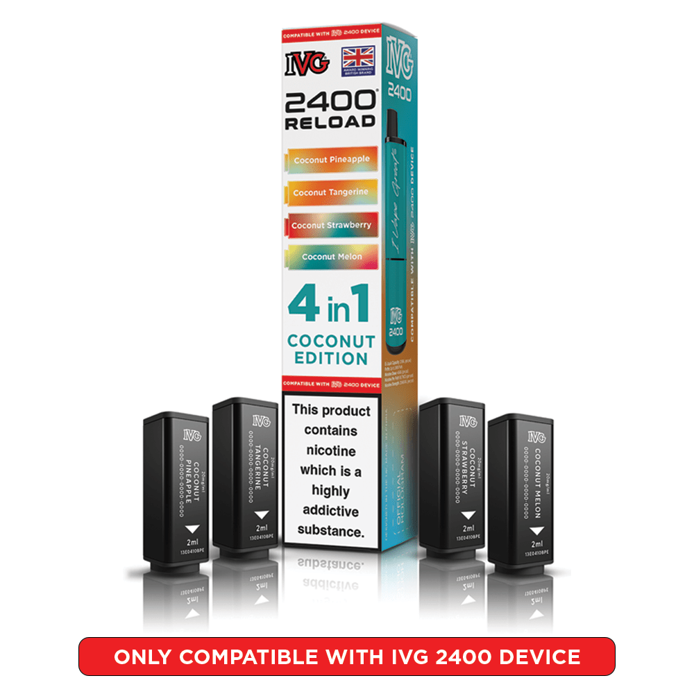 IVG 2400 Reload Coconut Edition Prefilled Vape Pods 4 Pack