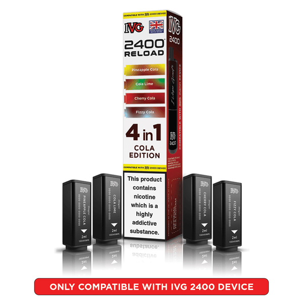 IVG 2400 Reload Cola Edition Prefilled Vape Pods 4 Pack