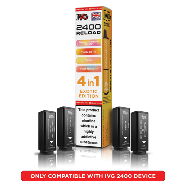 IVG 2400 Reload Exotic Edition Prefilled Vape Pods 4 Pack