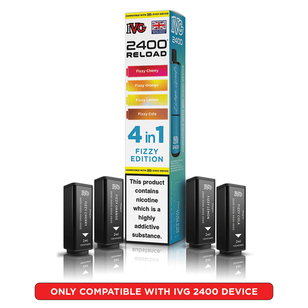 IVG 2400 Reload Fizzy Edition Prefilled Vape Pods 4 Pack