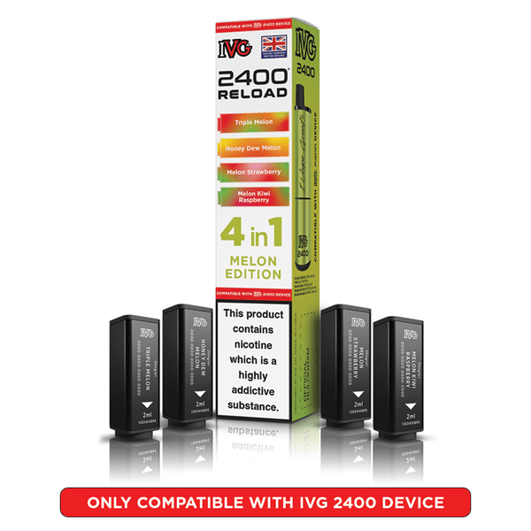 IVG 2400 Reload Melon Edition Prefilled Vape Pods 4 Pack