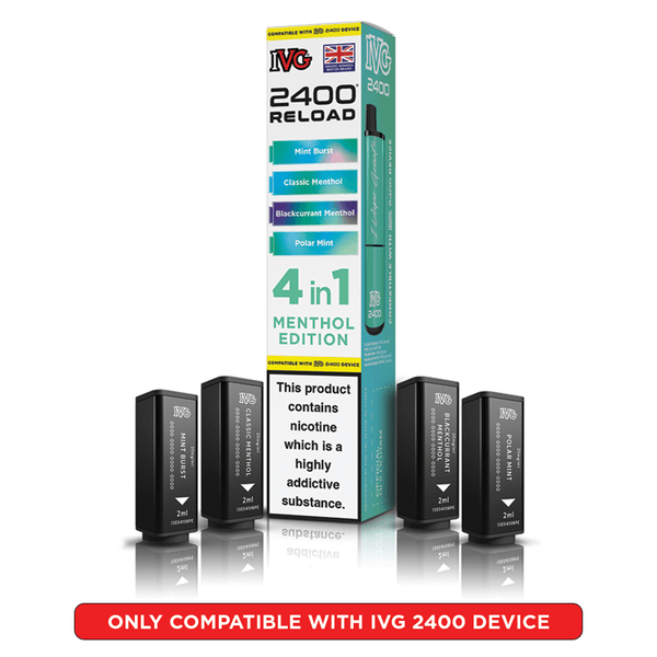 IVG 2400 Reload Menthol Edition Prefilled Vape Pods 4 Pack