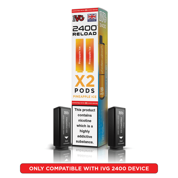 IVG 2400 Reload Pineapple Ice Prefilled Vape Pods 2 Pack