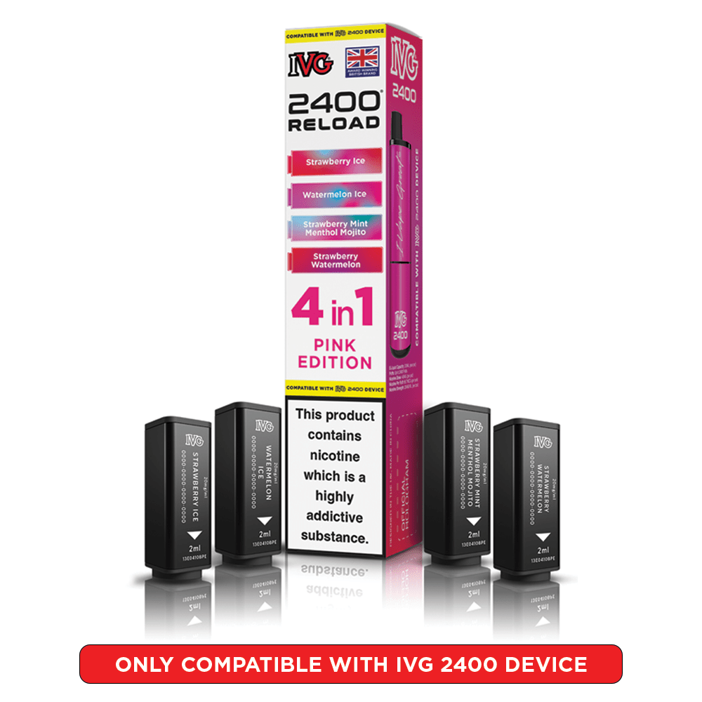 IVG 2400 Reload Pink Edition Prefilled Vape Pods 4 Pack