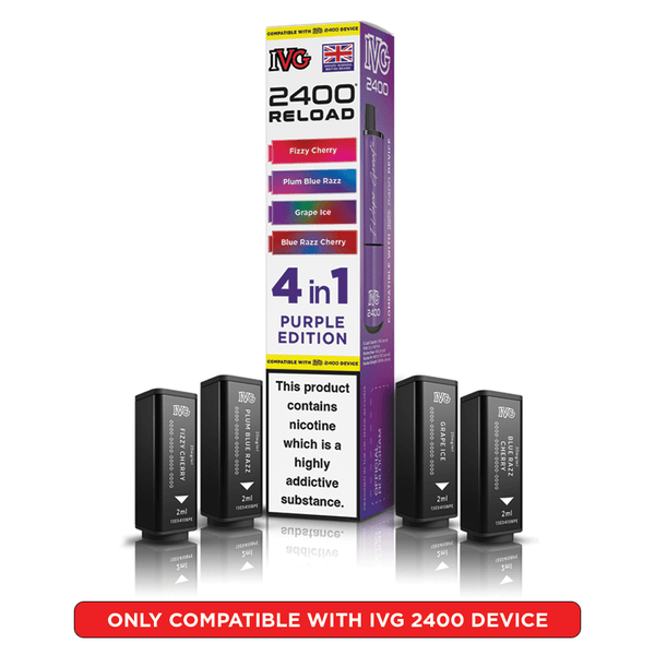 IVG 2400 Reload Purple Edition Prefilled Vape Pods 4 Pack
