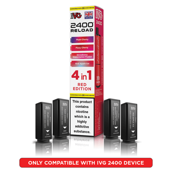 IVG 2400 Reload Red Edition Prefilled Vape Pods 4 Pack