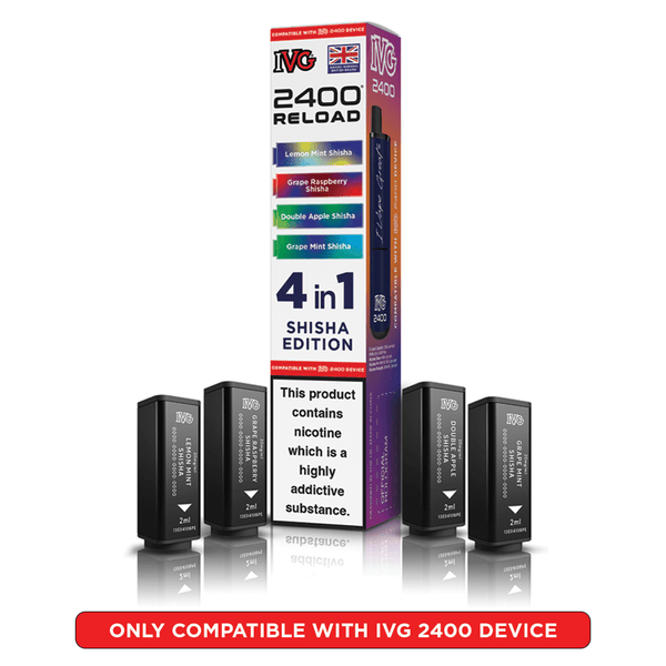 IVG 2400 Reload Shisha Edition Prefilled Vape Pods 4 Pack