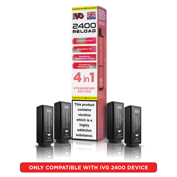 IVG 2400 Reload Strawberry Edition Prefilled Vape Pods 4 Pack