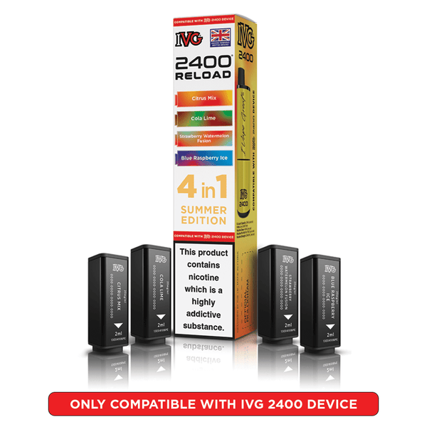 IVG 2400 Reload Summer Edition Prefilled Vape Pods 4 Pack