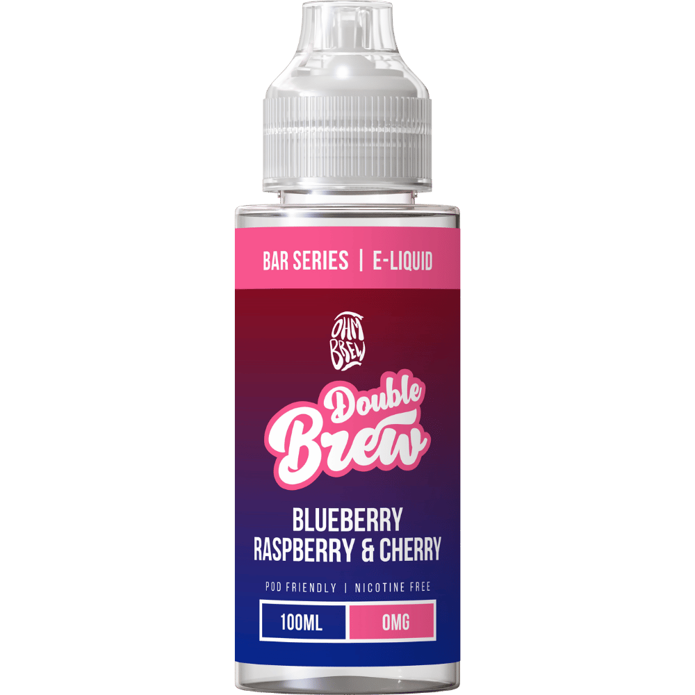 Ohm Brew Double Brew 100ml Shortfill E - Liquid Blueberry Raspberry & Cherry - EUK