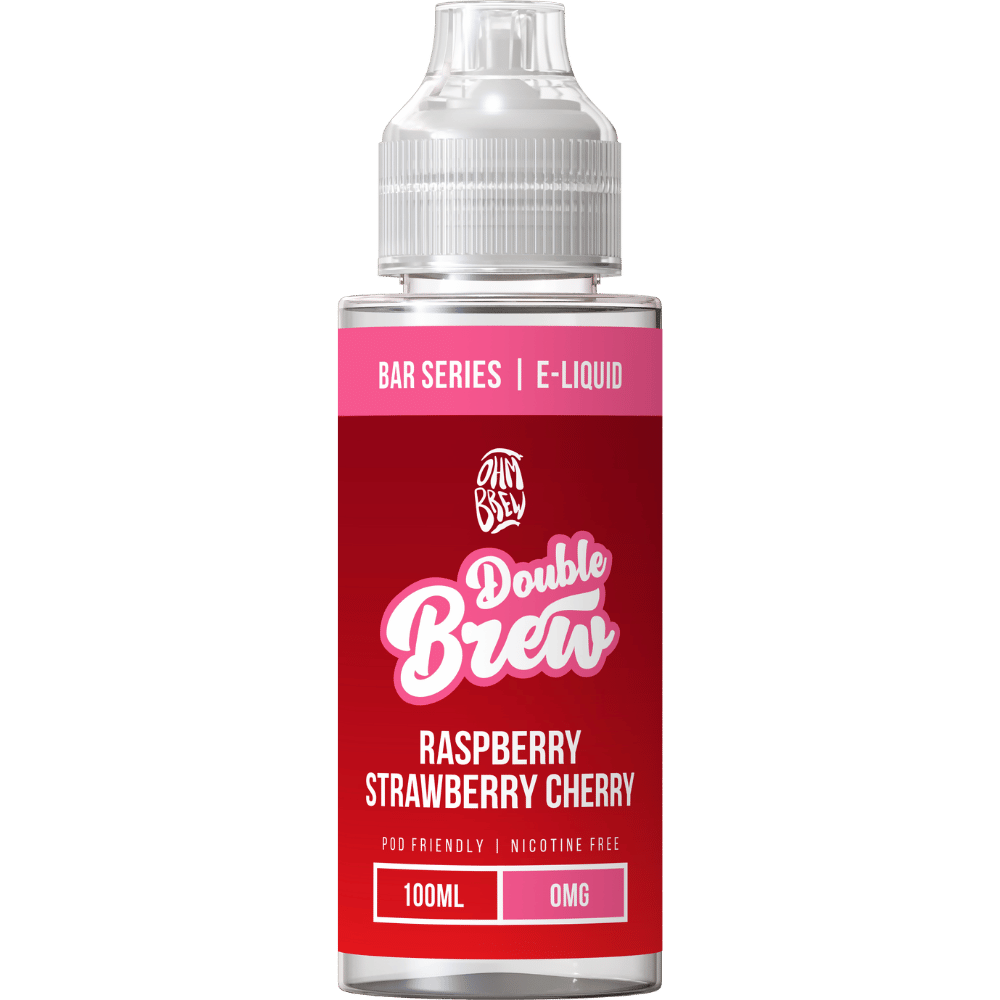 Ohm Brew Double Brew 100ml Shortfill E - Liquid Raspberry Strawberry Cherry - EUK