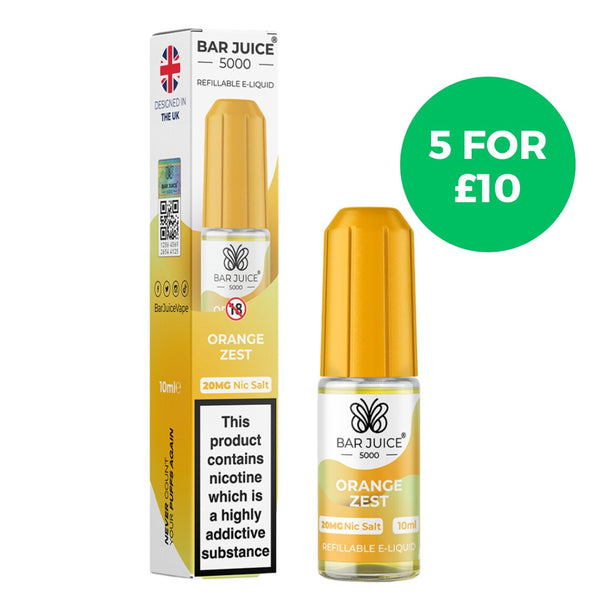Orange Zest Nic Salt E-Liquid by Bar Juice 5000