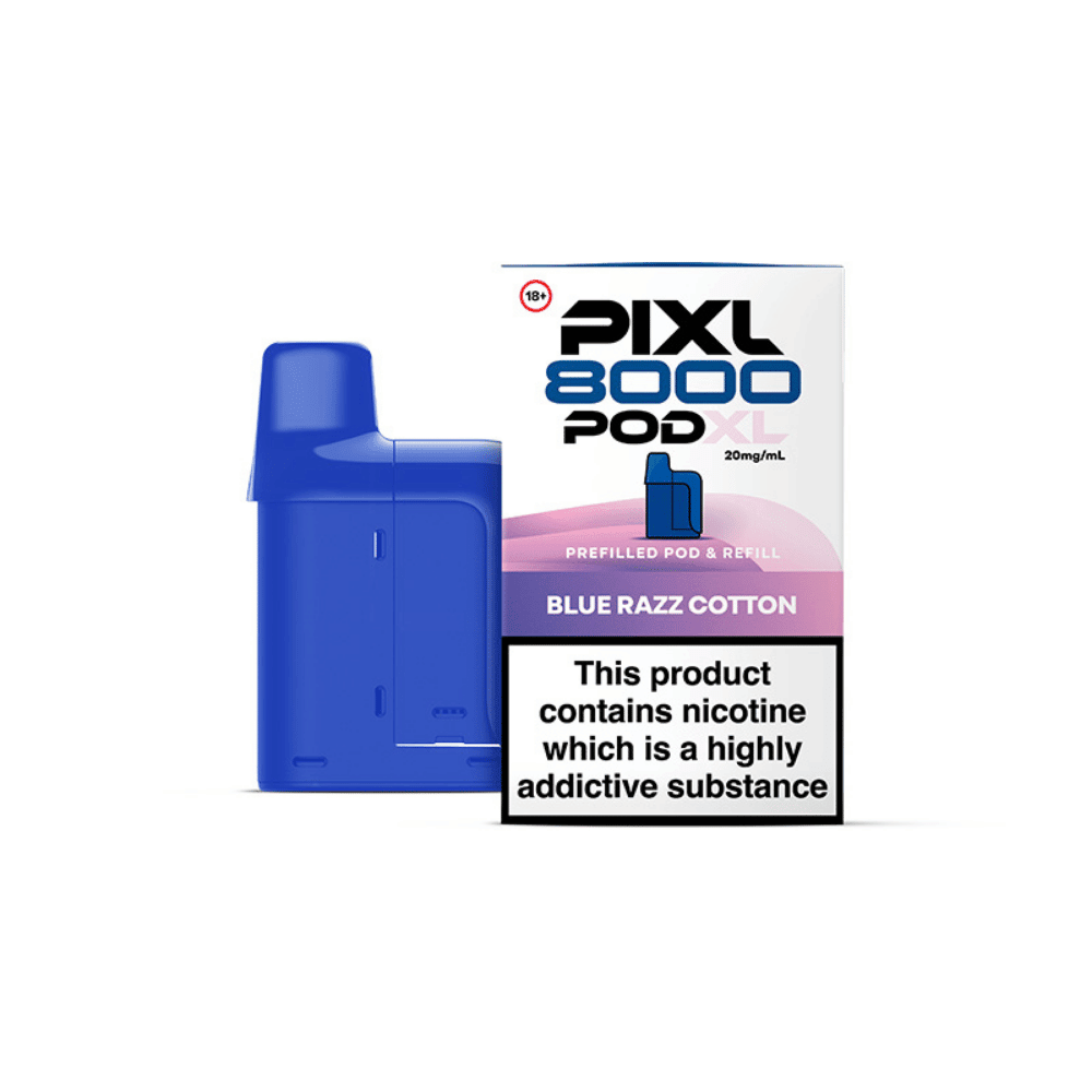 Pixl 8000 Blue Razz Cotton Refill Pods - EUK