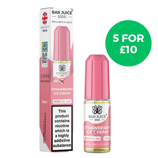 Strawberry Ice Cream Nic Salt E-Liquid by Bar Juice 5000