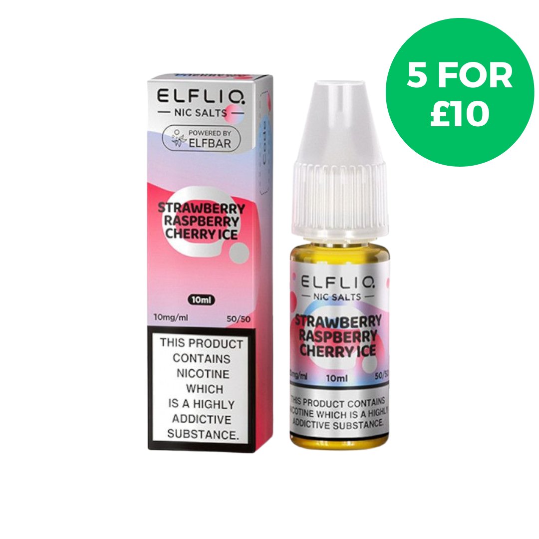 Strawberry Raspberry Cherry ice Elf Bar Elfliq Nic Salt E - Liquid - EUK