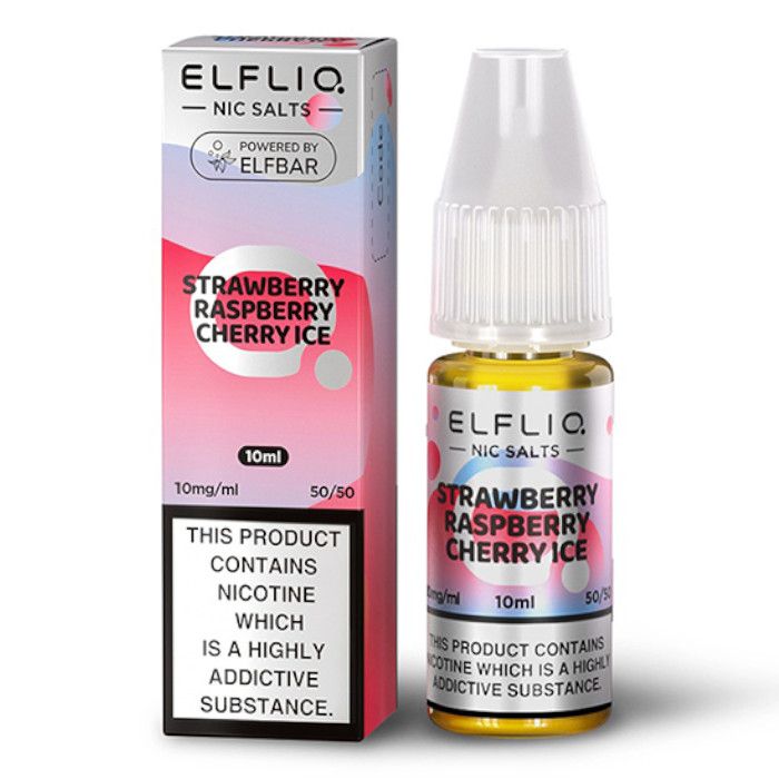 Strawberry raspberry Cherry ice Elf Bar Elfliq Nic Salt E-Liquid - EUK