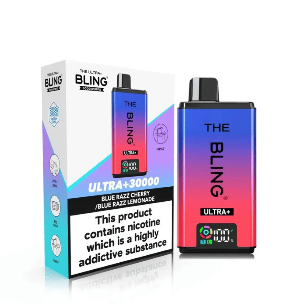 The Bling Ultra Plus 30K Vape Kit Blue Razz Cherry / Blue Razz Lemonade - EUK