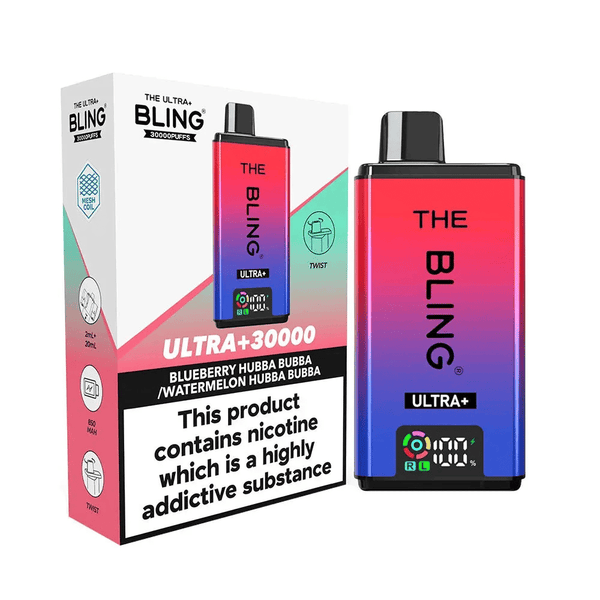 The Bling Ultra Plus 30K Vape Kit Blueberry Hubba Bubba / Watermelon Hubba Bubba