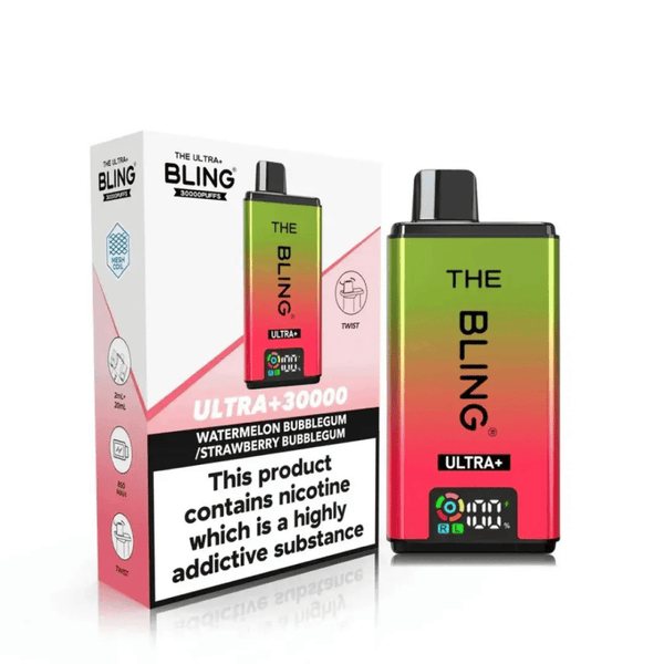 The Bling Ultra Plus 30K Vape Kit Watermelon Bubblegum / Strawberry Bubblegum