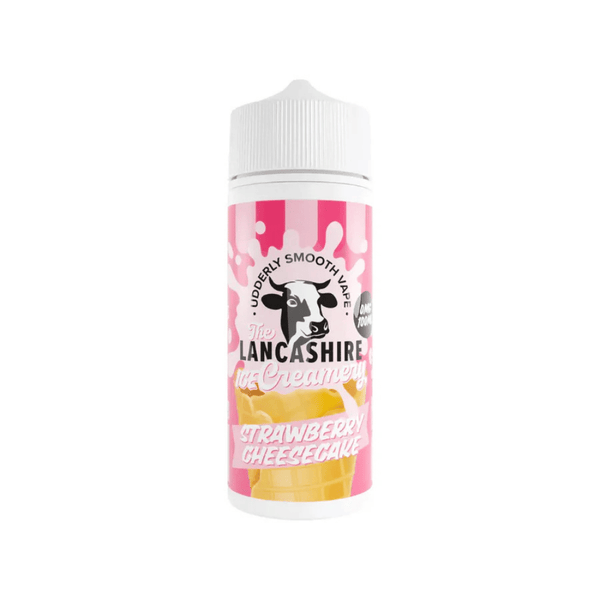 The Lancashire Creamery 100ml Shortfill E-Liquid Strawberry Cheesecake
