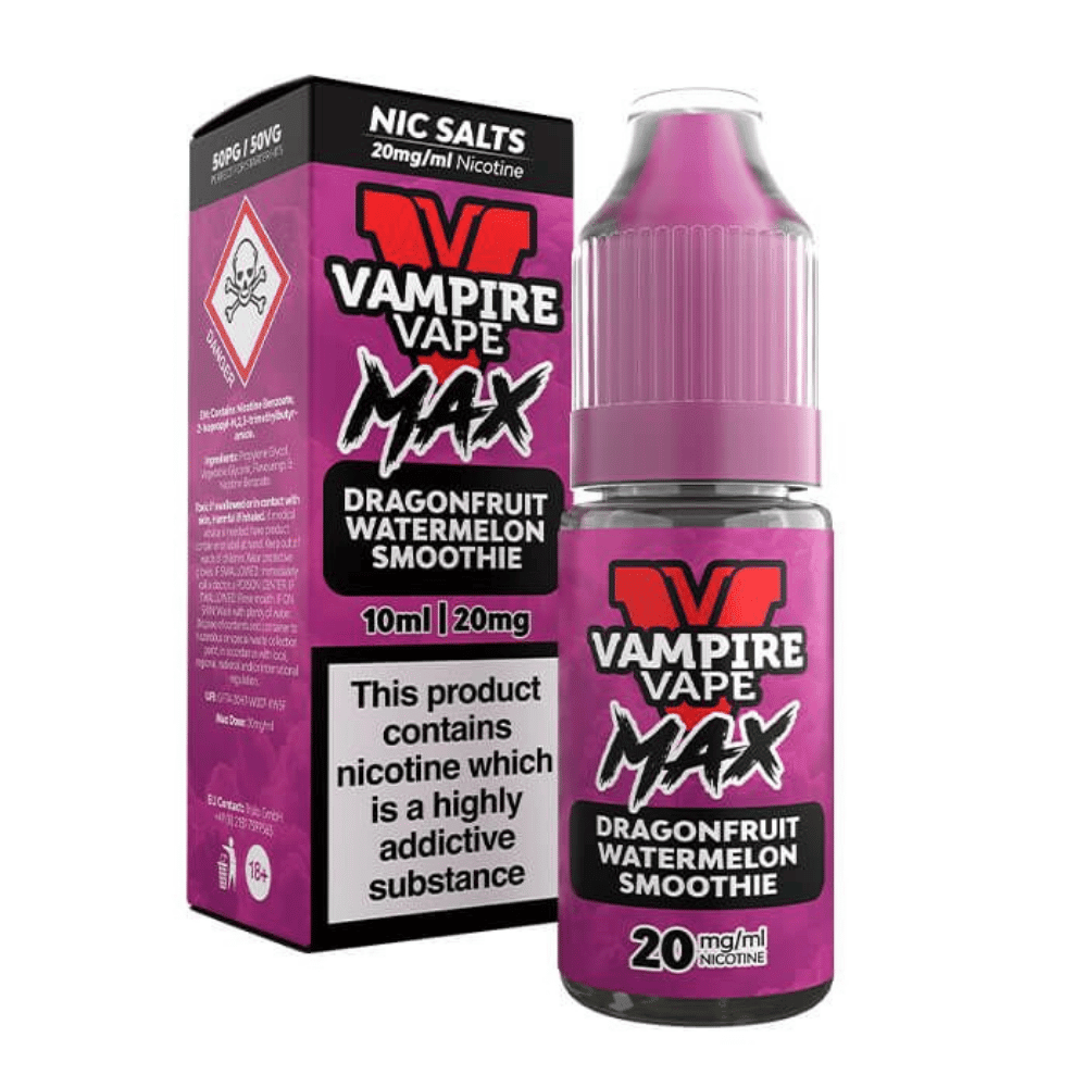 Vampire Vape Max Dragonfruit Watermelon Smoothie Nic Salt E - Liquid 10ml - EUK