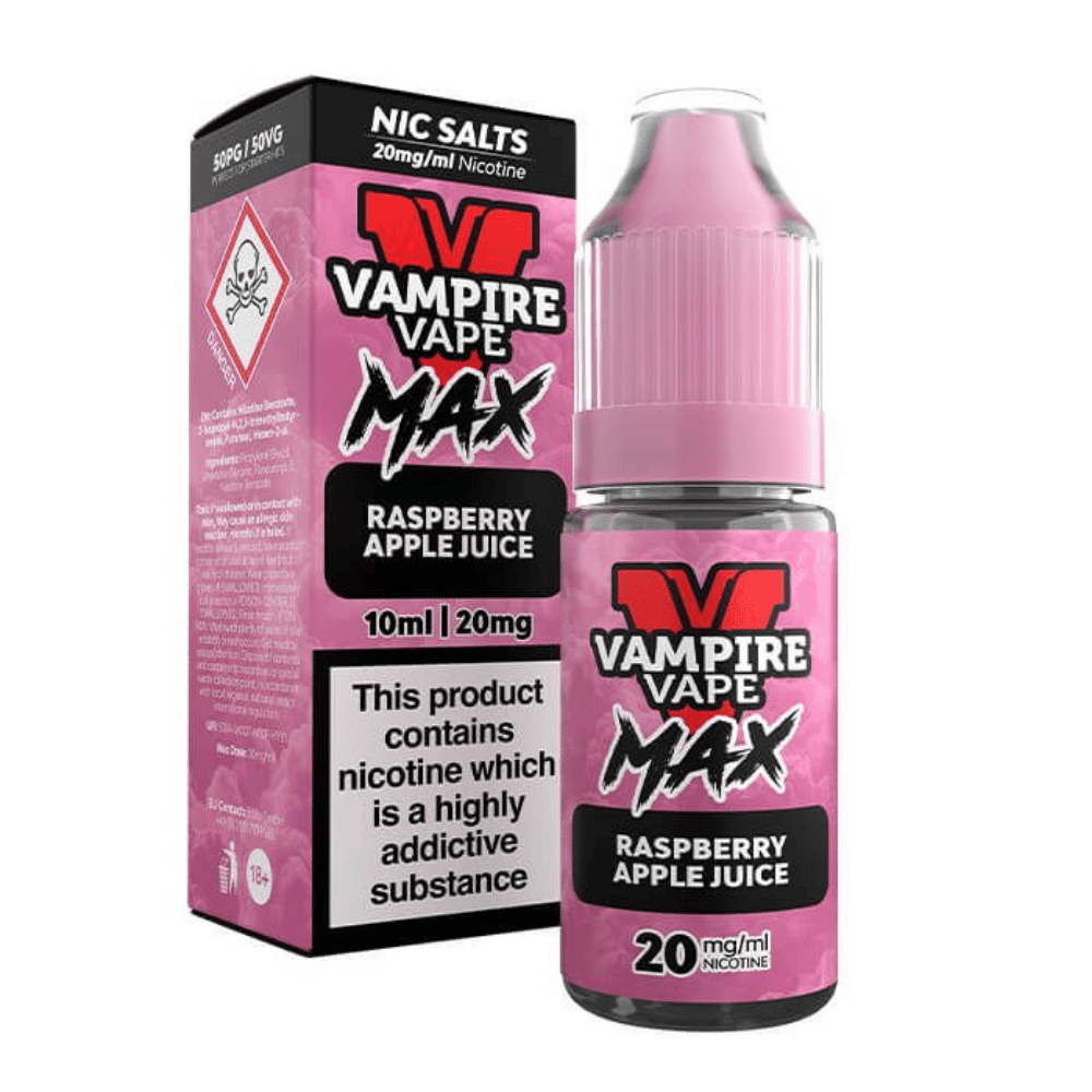 Vampire Vape Max Raspberry Apple Juice Nic Salt E - Liquid 10ml - EUK