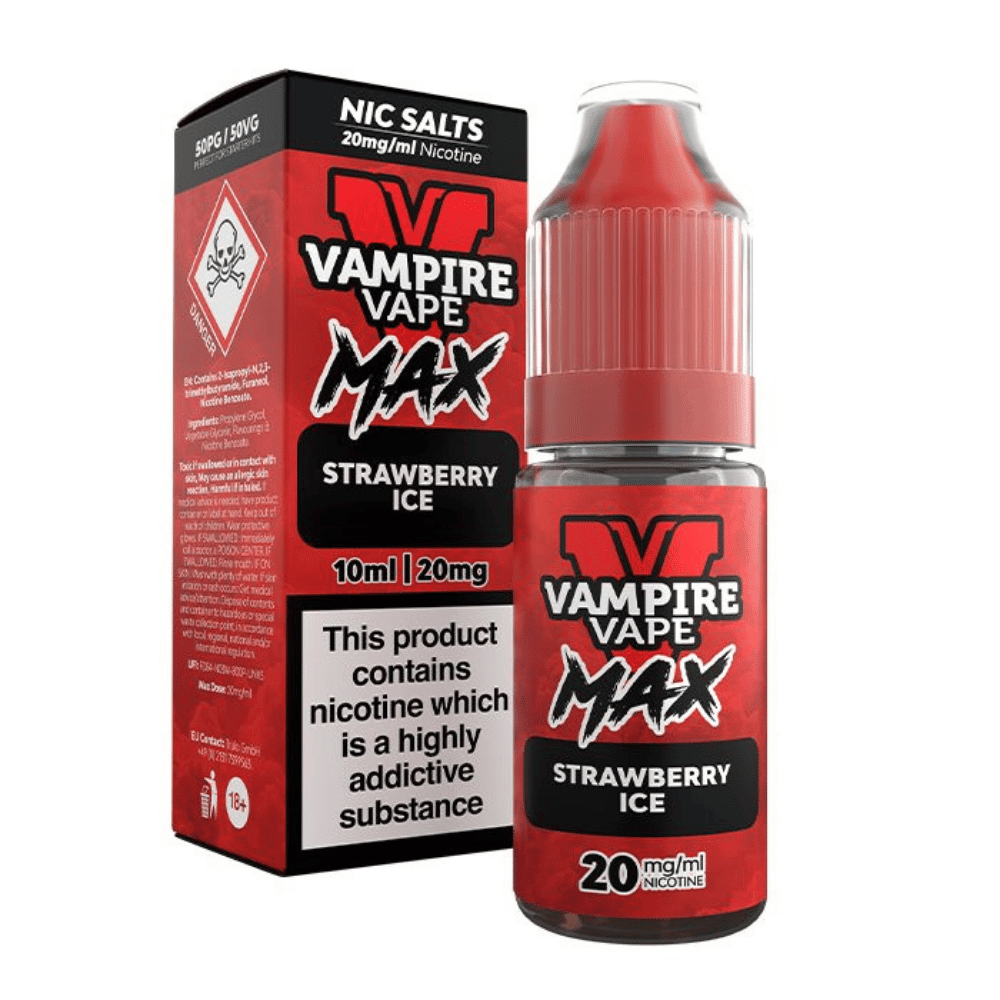 Vampire Vape Max Strawberry Ice Nic Salt E - Liquid 10ml - EUK
